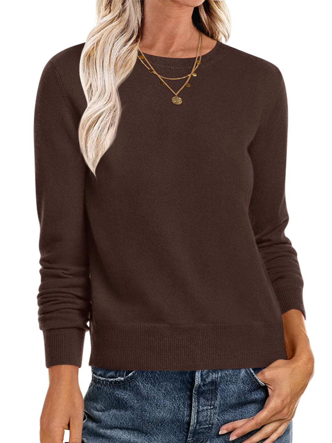 ANRABESS Women's Lightweight Crewneck Loose Sweater