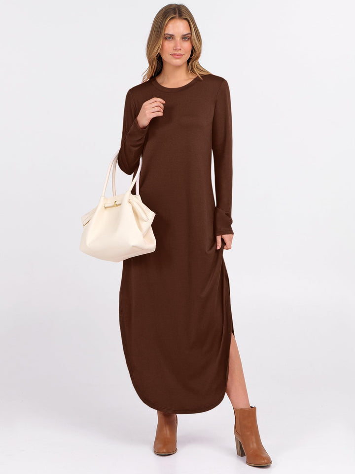 ANRABESS Casual Loose Maxi Dress for Travel with Pockets