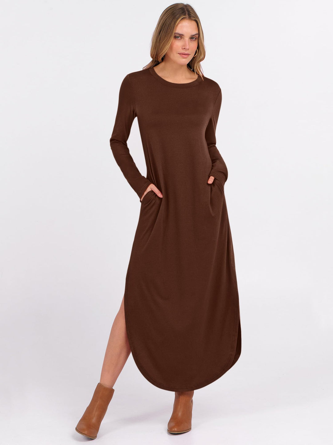 ANRABESS Casual Loose Maxi Dress for Travel with Pockets