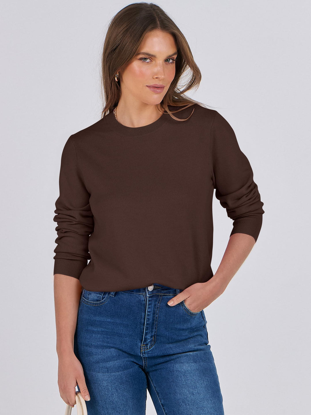 ANRABESS Women's Lightweight Crewneck Loose Sweater