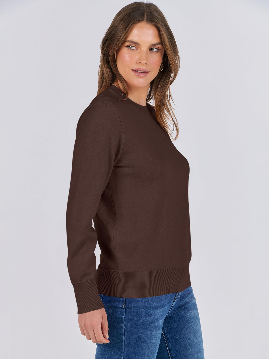 ANRABESS Women's Lightweight Crewneck Loose Sweater