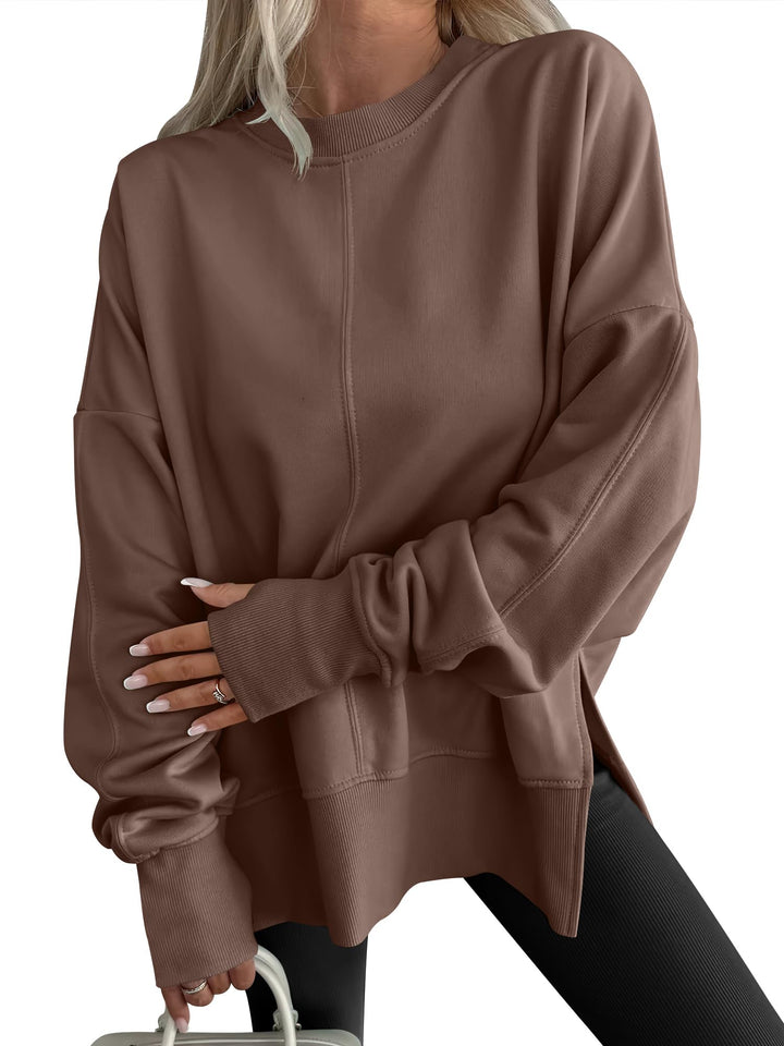 ANRABESS Oversized Sweatshirts for Women Thumbhole Long Sleeve Hoodies Shirts Fall Side Slit Pullover Fashion Top Teen Y2k Outfits