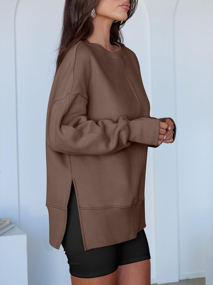 ANRABESS Oversized Sweatshirts for Women Thumbhole Long Sleeve Hoodies Shirts Fall Side Slit Pullover Fashion Top Teen Y2k Outfits