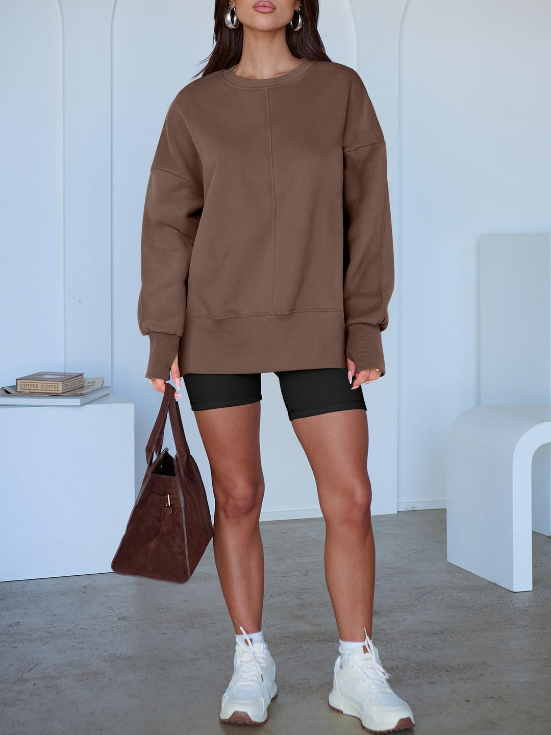 ANRABESS Oversized Sweatshirts for Women Thumbhole Long Sleeve Hoodies Shirts Fall Side Slit Pullover Fashion Top Teen Y2k Outfits