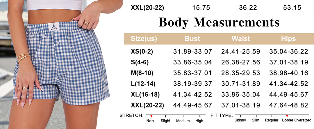 ANRABESS Womens Ruffle Boxer Shorts Gingham Elastic Waist Summer Casual Lounge Sleep Pajama Shorts Lightweight Loose Beach Bottoms with Pockets