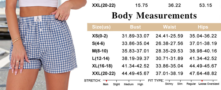 ANRABESS Womens Ruffle Boxer Shorts Gingham Elastic Waist Summer Casual Lounge Sleep Pajama Shorts Lightweight Loose Beach Bottoms with Pockets