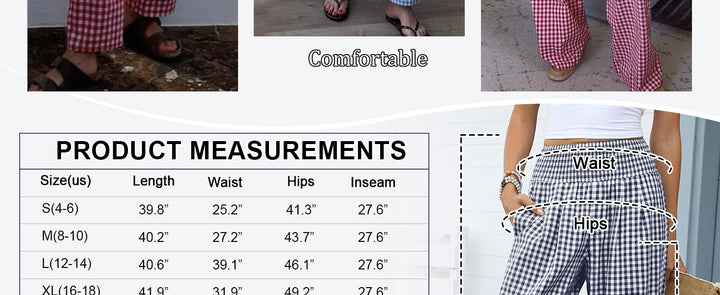 ANRABESS High Waisted Gingham Lounge Pajama Pants