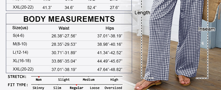 ANRABESS High Waisted Gingham Lounge Pajama Pants