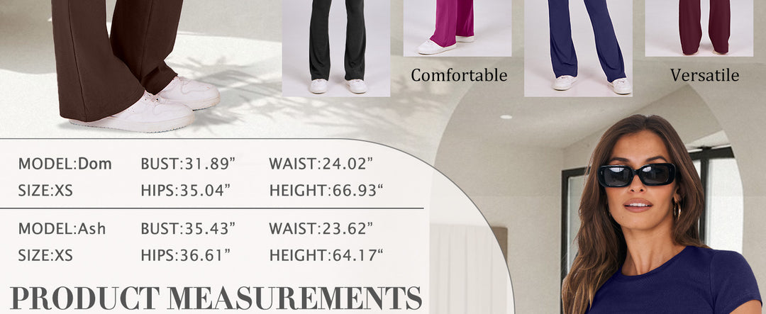 ANRABESS Women's 2-Piece Foldover Flare Legging Set