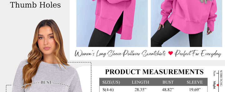ANRABESS Oversized Sweatshirts for Women Thumbhole Long Sleeve Hoodies Shirts Fall Side Slit Pullover Fashion Top Teen Y2k Outfits