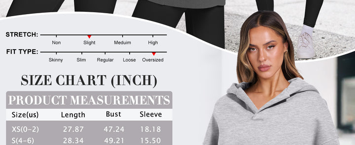 ANRABESS Women's Oversized V-Neck Fleece Hoodie