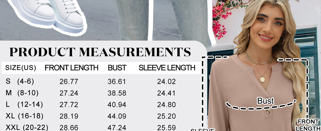 ANRABESS Women's Henley Long Sleeve Business Casual Top