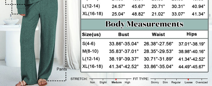 ANRABESS Women 2 Piece Lounge Pajamas Sets Casual Ribbed Knit Long Sleeve Top Pants Matching Set 2026 Fall Outfits Clothes