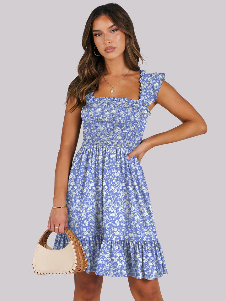 ANRABESS Boho Sleeveless Square Neck Beach Dress