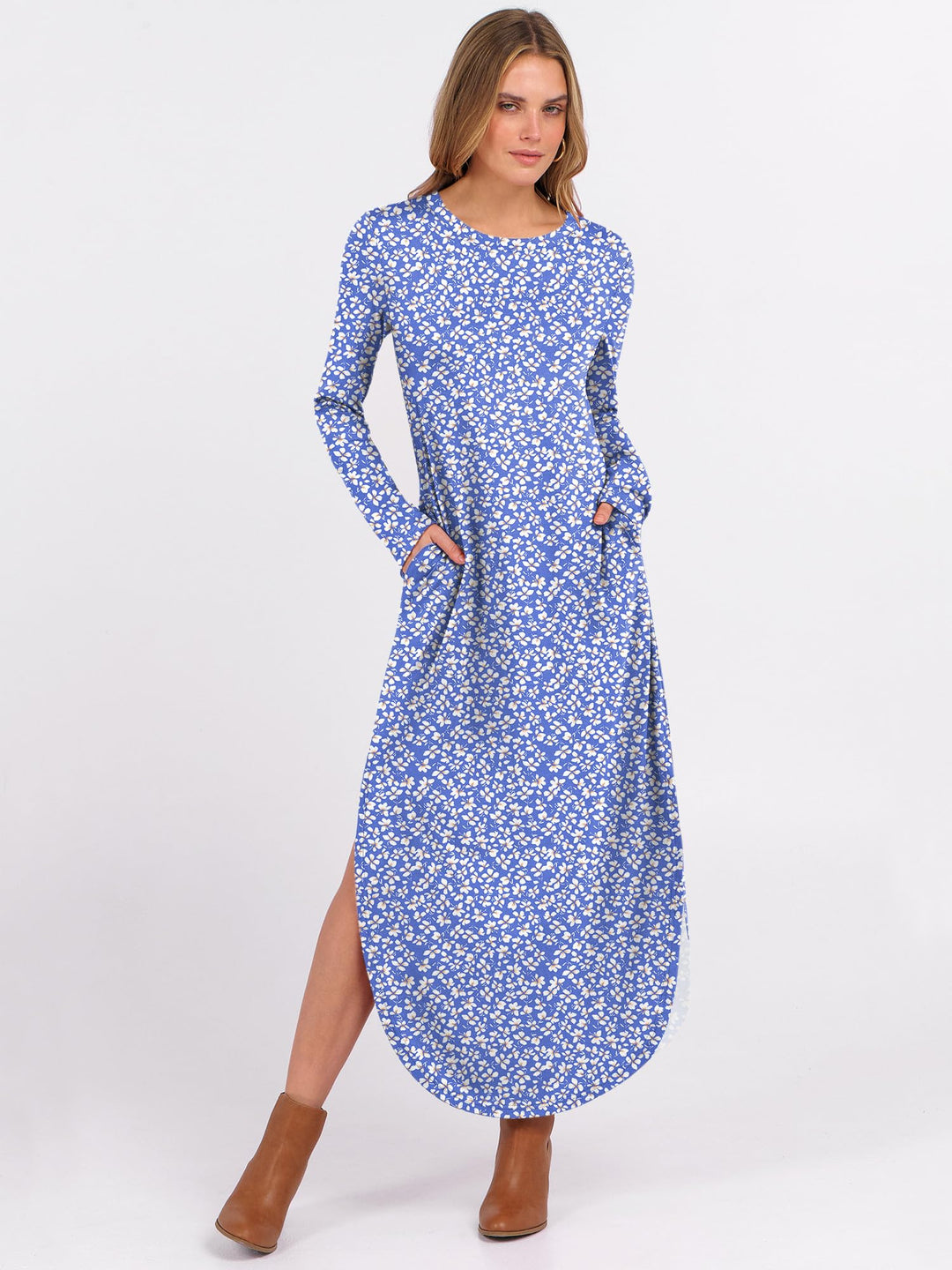 ANRABESS Casual Loose Maxi Dress for Travel with Pockets