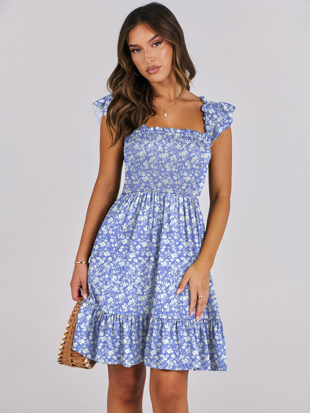 ANRABESS Boho Sleeveless Square Neck Beach Dress