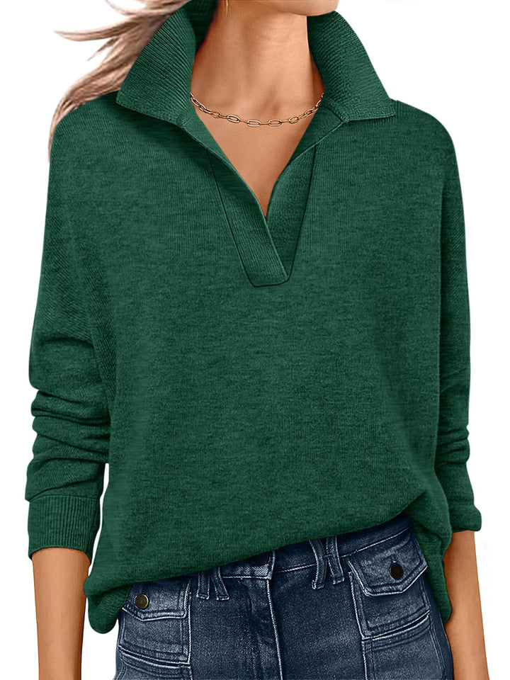 ANRABESS Women's Lightweight Polo V-Neck Knit Sweater