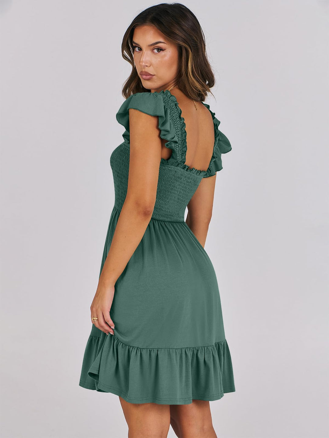 ANRABESS Boho Sleeveless Square Neck Beach Dress