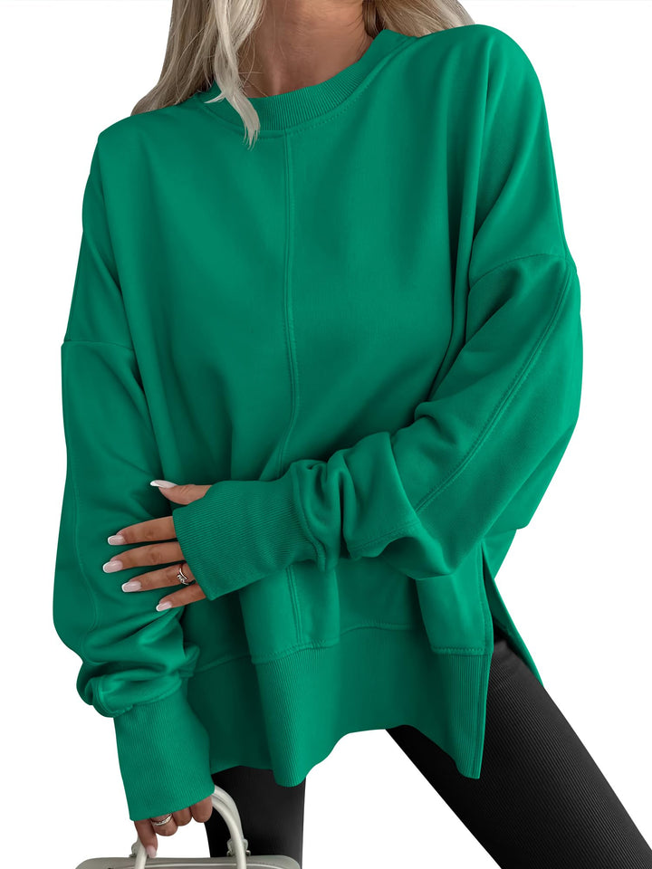 ANRABESS Oversized Sweatshirts for Women Thumbhole Long Sleeve Hoodies Shirts Fall Side Slit Pullover Fashion Top Teen Y2k Outfits
