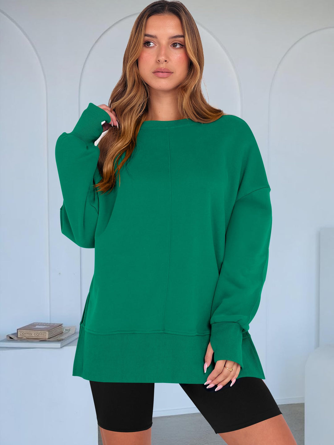ANRABESS Oversized Sweatshirts for Women Thumbhole Long Sleeve Hoodies Shirts Fall Side Slit Pullover Fashion Top Teen Y2k Outfits