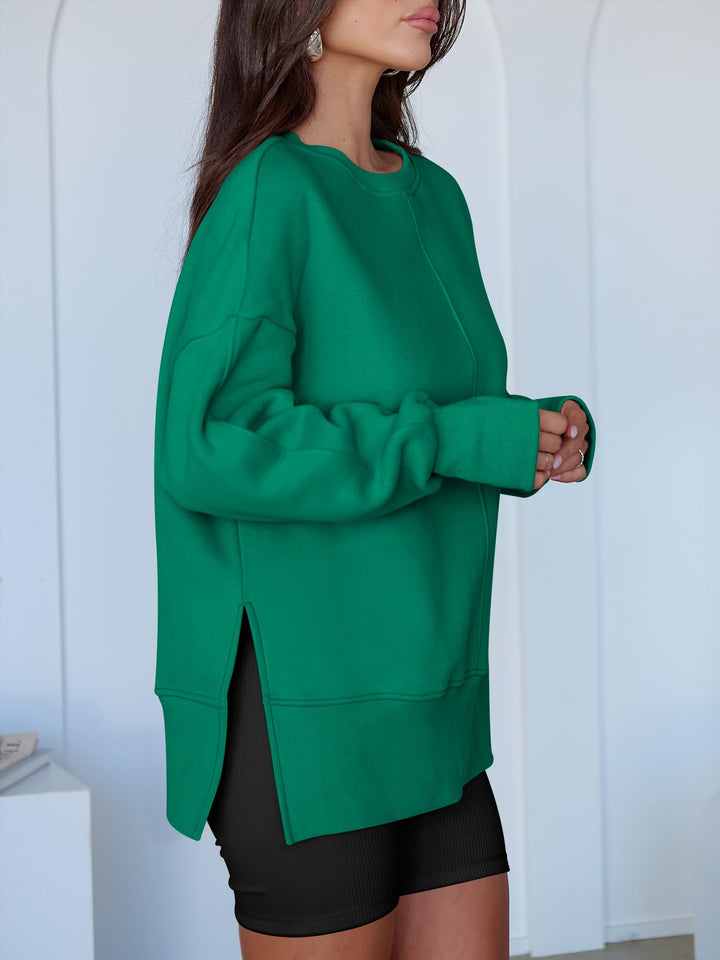 ANRABESS Oversized Sweatshirts for Women Thumbhole Long Sleeve Hoodies Shirts Fall Side Slit Pullover Fashion Top Teen Y2k Outfits