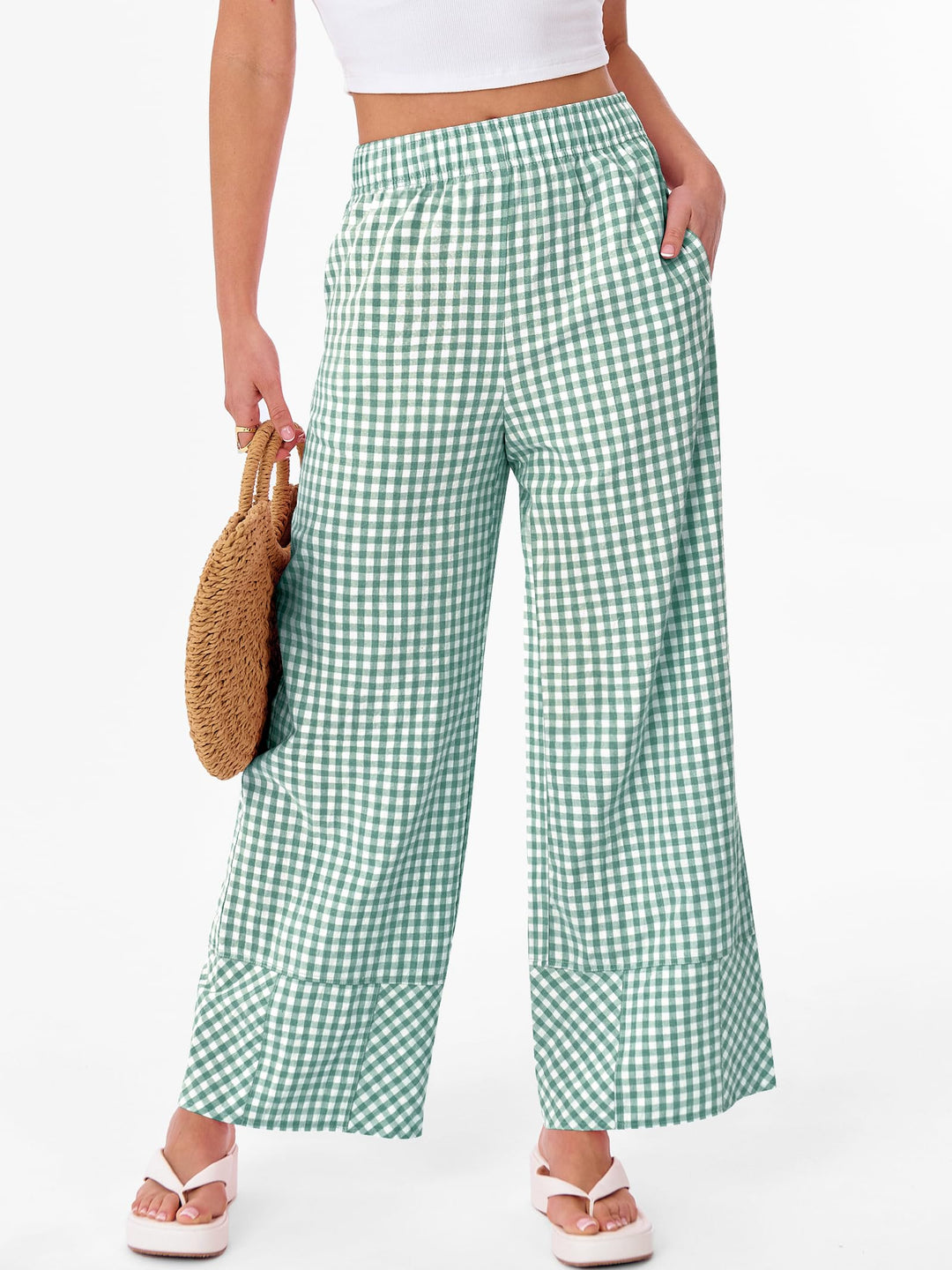 ANRABESS Plaid Boxer Pajama Pants for Casual Lounge