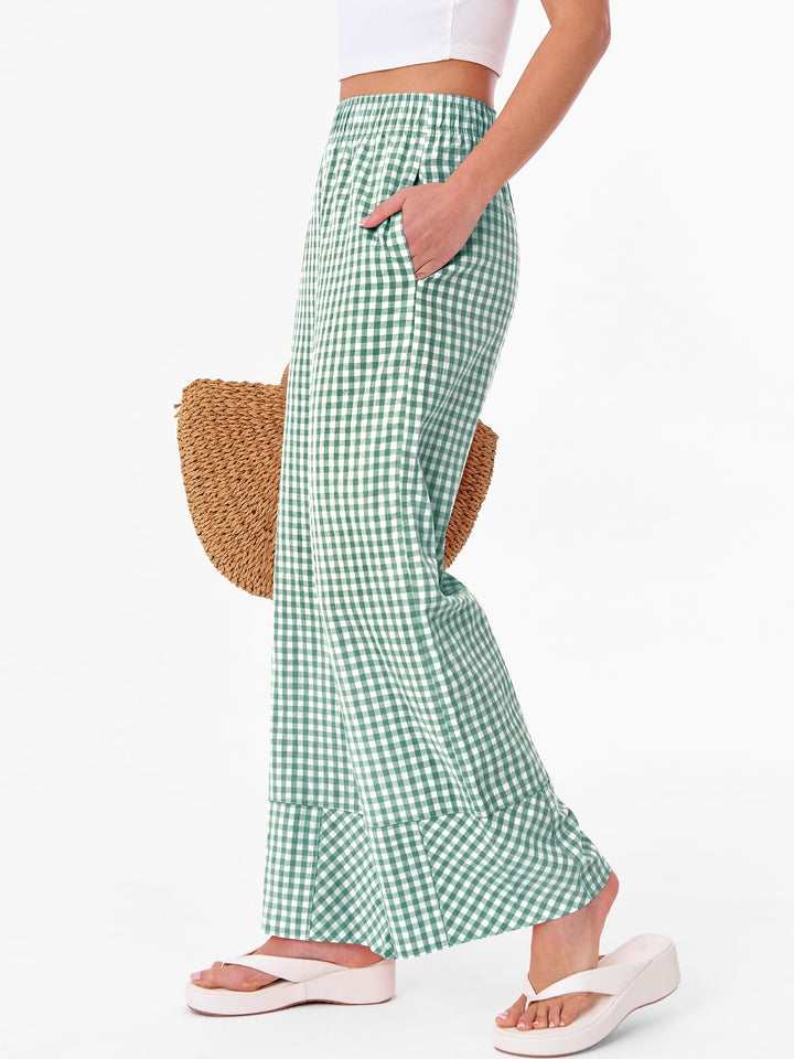 ANRABESS Plaid Boxer Pajama Pants for Casual Lounge