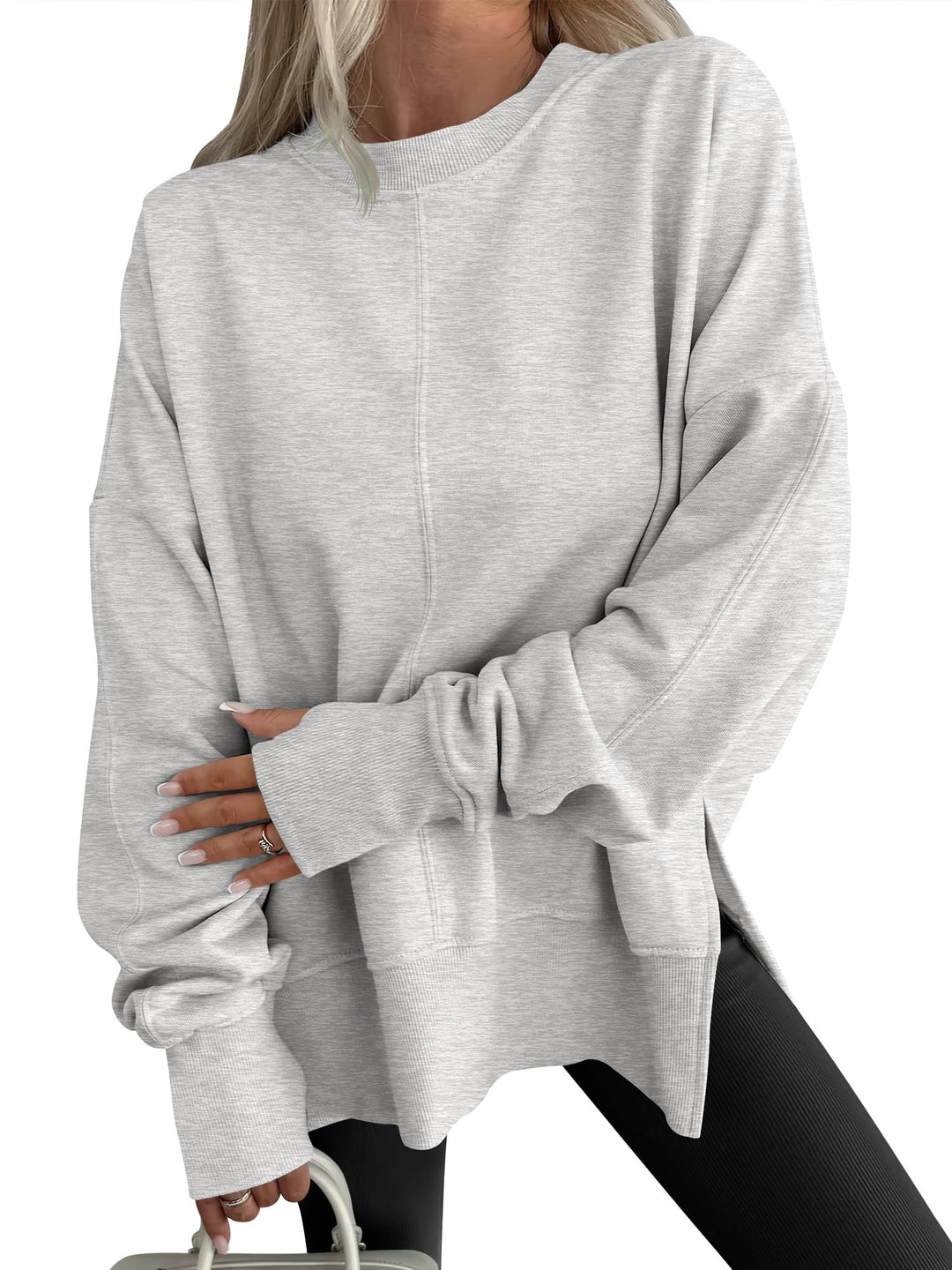 ANRABESS Oversized Sweatshirts for Women Thumbhole Long Sleeve Hoodies Shirts Fall Side Slit Pullover Fashion Top Teen Y2k Outfits