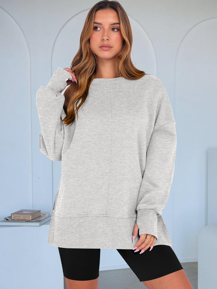 ANRABESS Oversized Sweatshirts for Women Thumbhole Long Sleeve Hoodies Shirts Fall Side Slit Pullover Fashion Top Teen Y2k Outfits