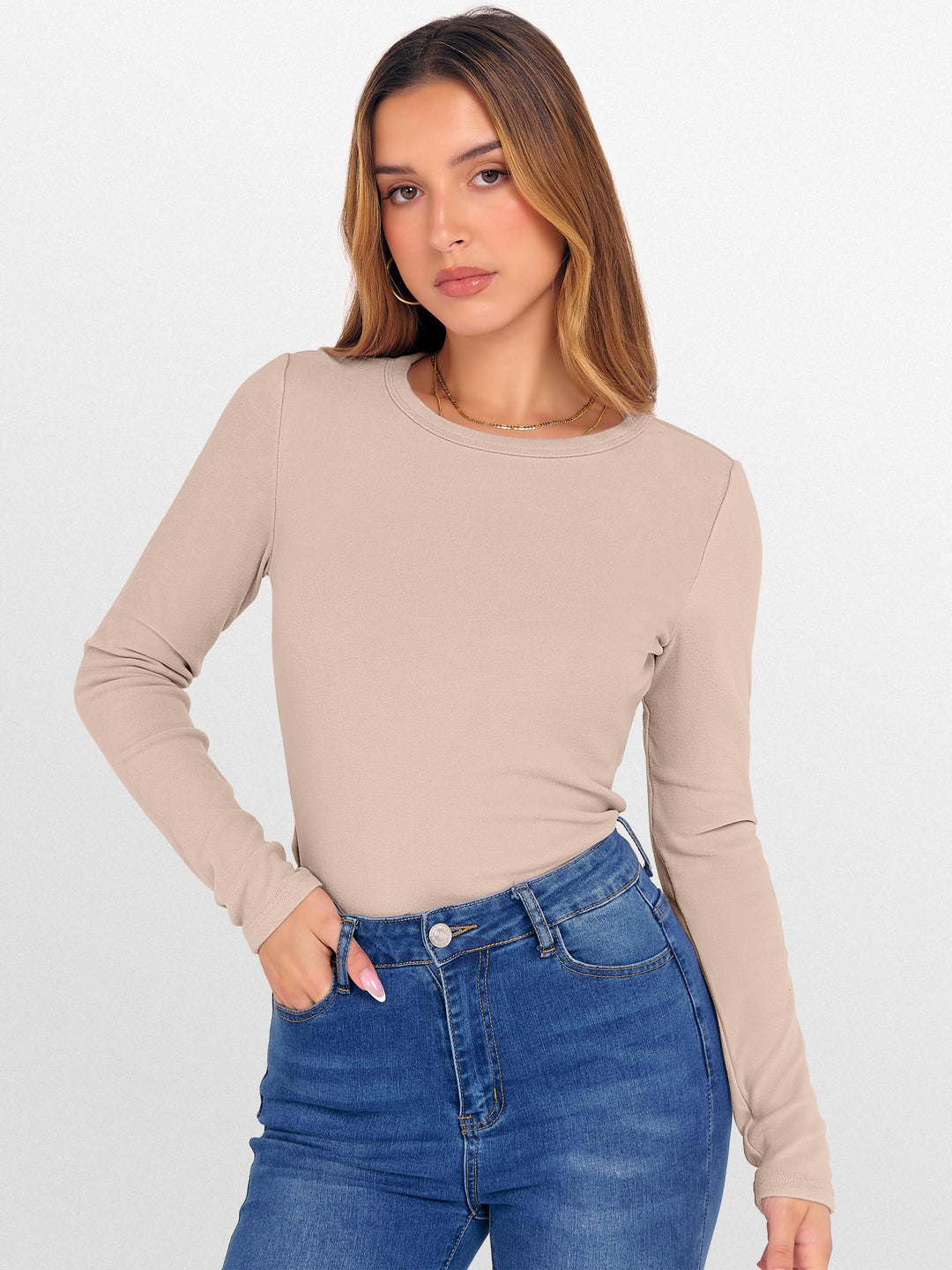 ANRABESS Women's Fleece Lined Thermal Winter Undershirt