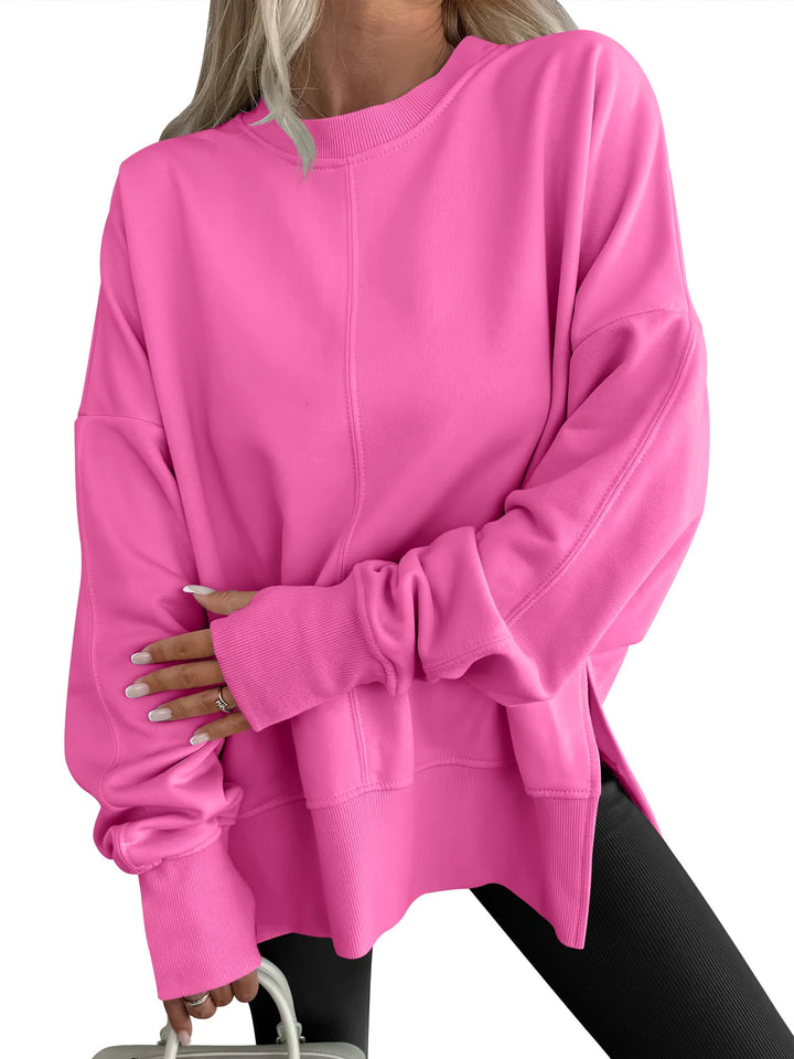 ANRABESS Oversized Sweatshirts for Women Thumbhole Long Sleeve Hoodies Shirts Fall Side Slit Pullover Fashion Top Teen Y2k Outfits