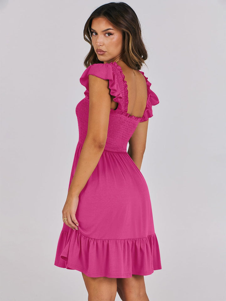ANRABESS Boho Sleeveless Square Neck Beach Dress