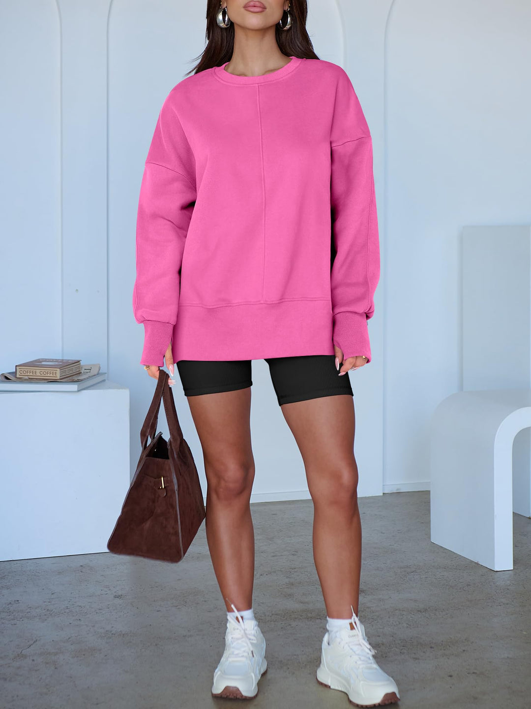 ANRABESS Oversized Sweatshirts for Women Thumbhole Long Sleeve Hoodies Shirts Fall Side Slit Pullover Fashion Top Teen Y2k Outfits