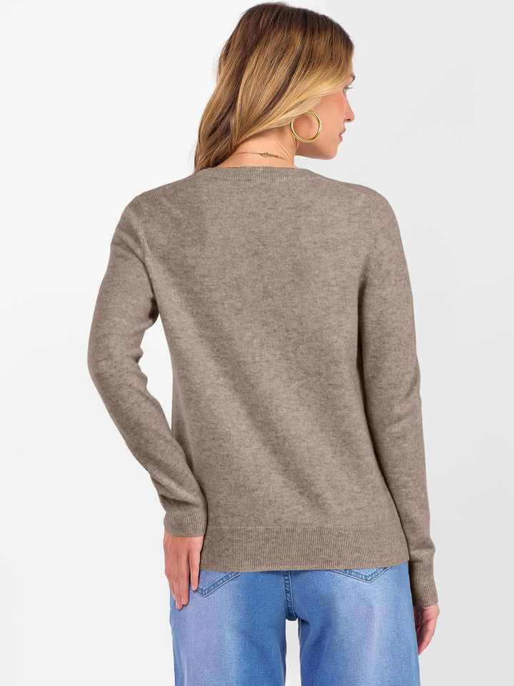 ANRABESS Women's 100% Wool Crewneck Long Sleeve Sweater