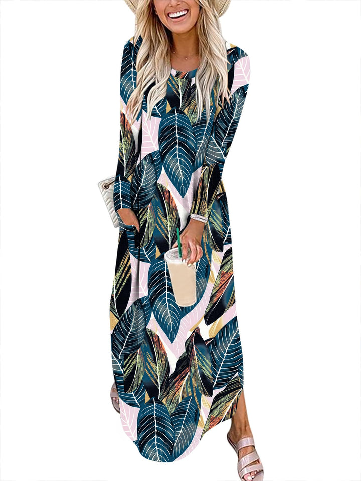 ANRABESS Casual Loose Maxi Dress for Travel with Pockets