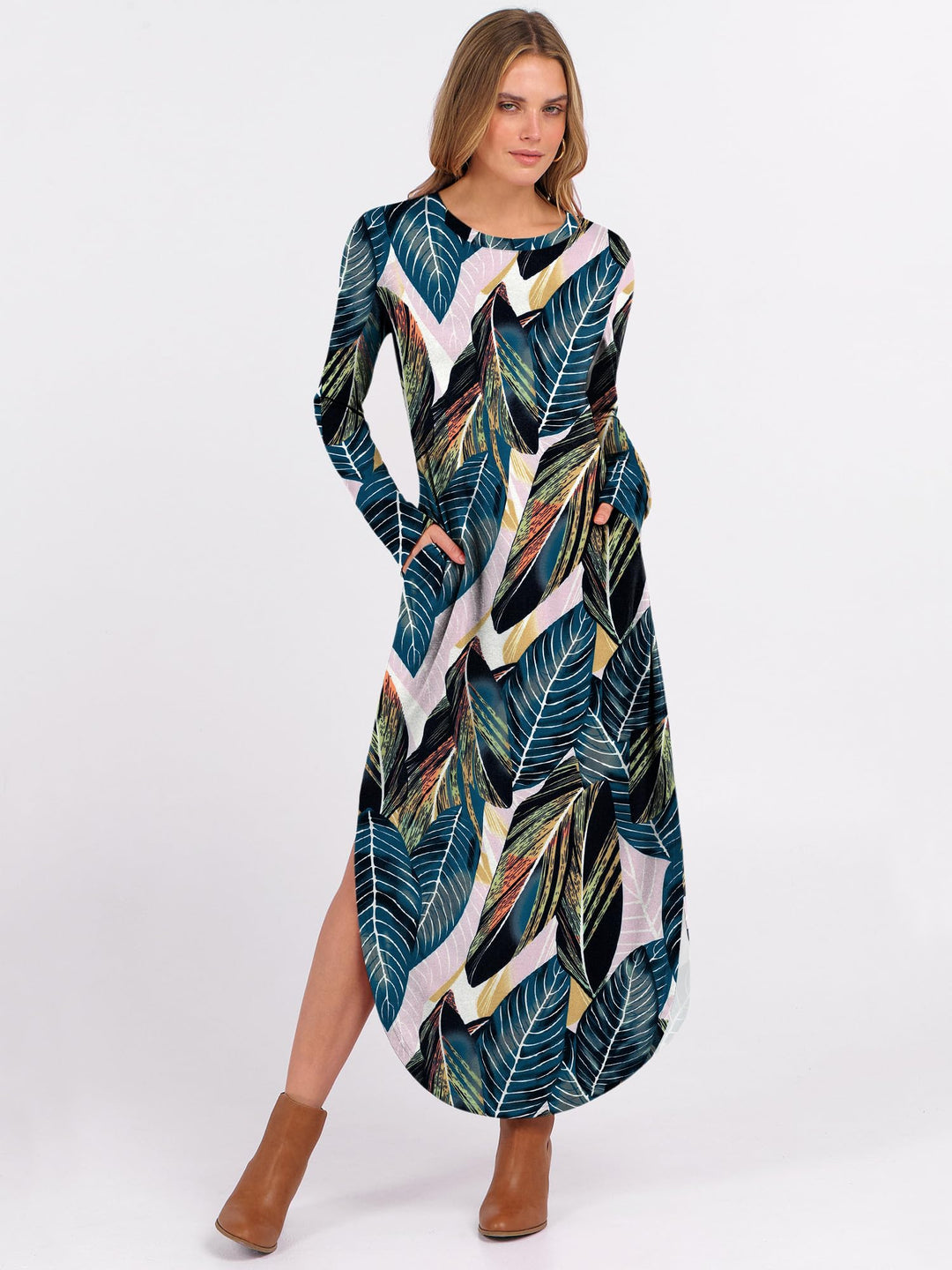 ANRABESS Casual Loose Maxi Dress for Travel with Pockets