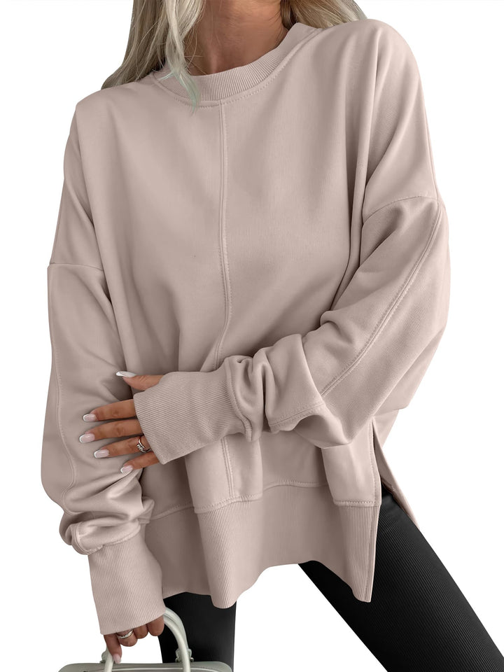 ANRABESS Oversized Sweatshirts for Women Thumbhole Long Sleeve Hoodies Shirts Fall Side Slit Pullover Fashion Top Teen Y2k Outfits