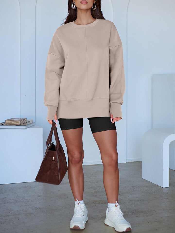 ANRABESS Oversized Sweatshirts for Women Thumbhole Long Sleeve Hoodies Shirts Fall Side Slit Pullover Fashion Top Teen Y2k Outfits