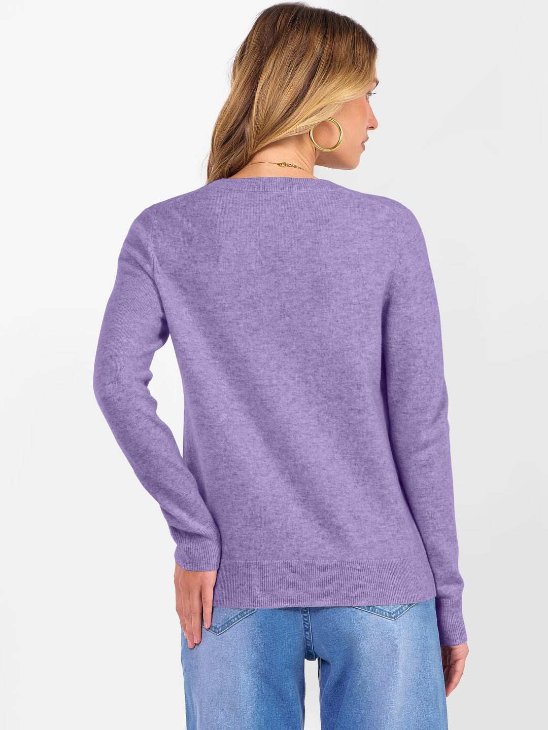 ANRABESS Women's 100% Wool Crewneck Long Sleeve Sweater