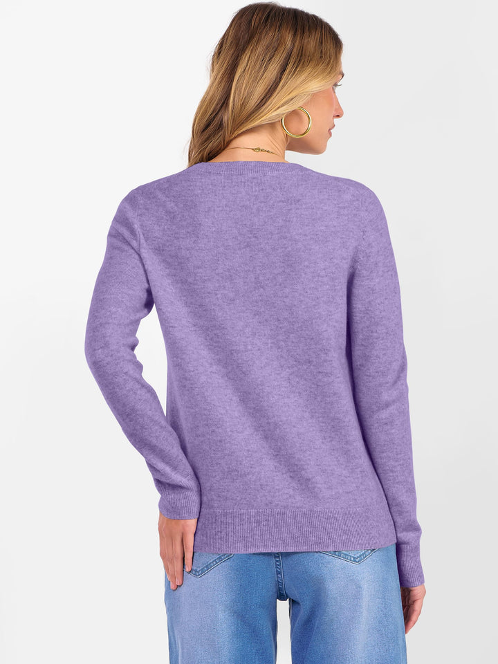 ANRABESS Women's 100% Wool Crewneck Long Sleeve Sweater