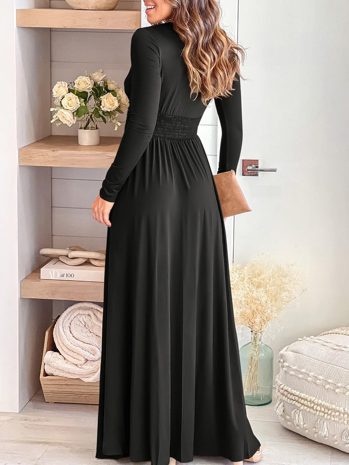 ANRABESS Women's Deep V-Neck Cocktail Evening Maxi Dress