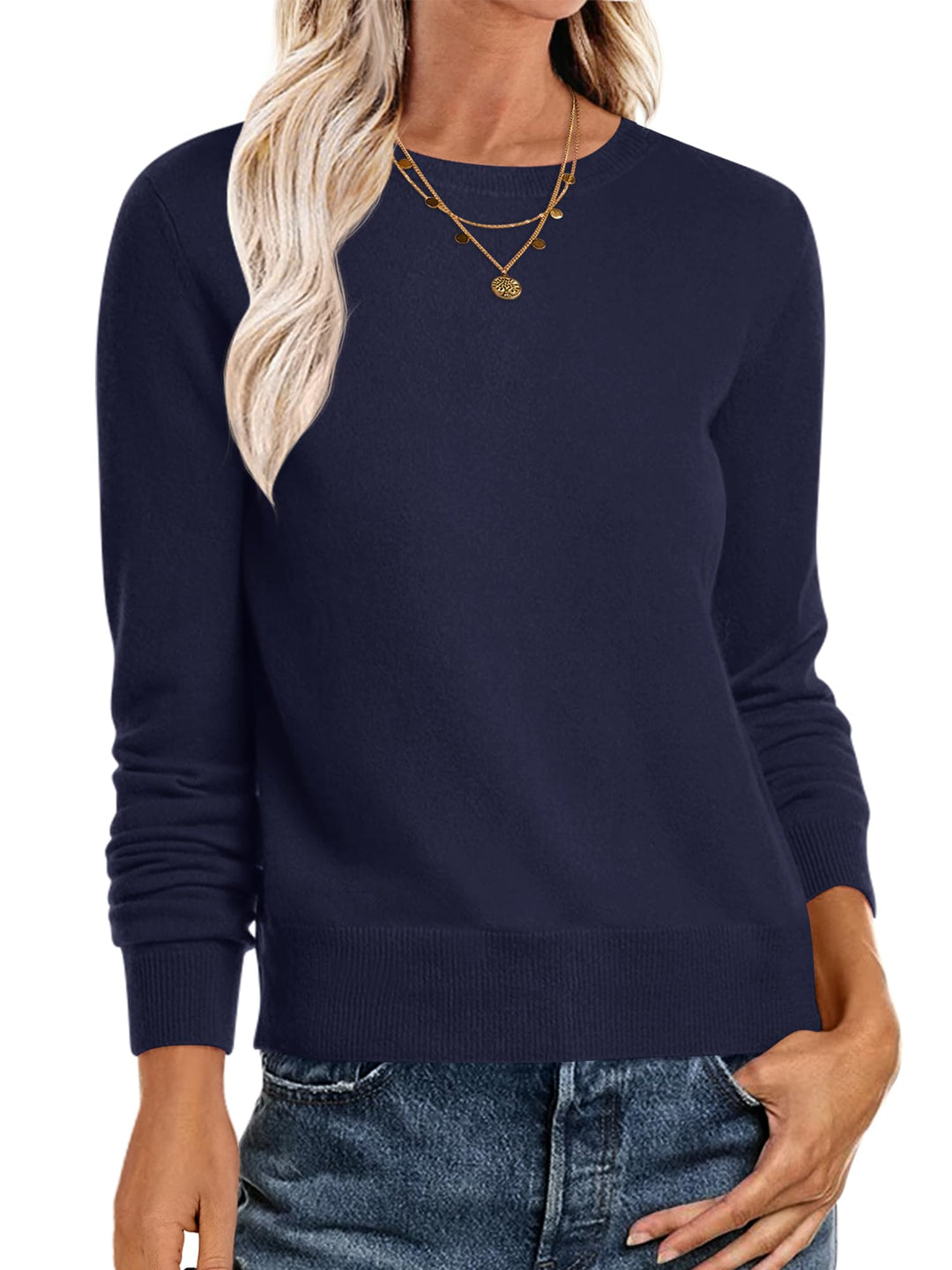 ANRABESS Women's Lightweight Crewneck Loose Sweater