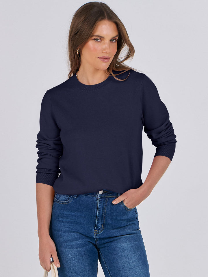 ANRABESS Women's Lightweight Crewneck Loose Sweater
