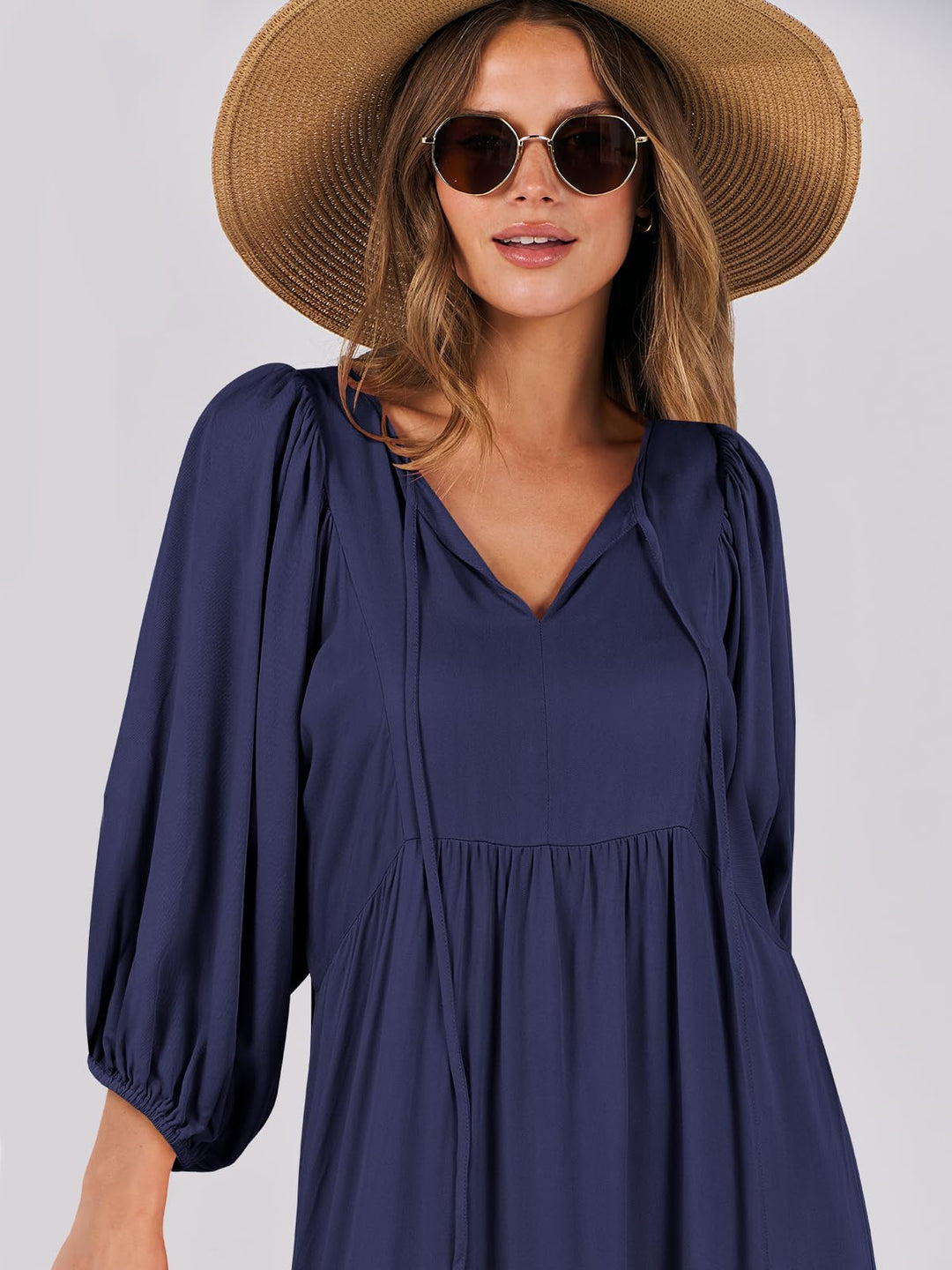 ANRABESS Women's Boho Floral V-Neck Maxi Dress