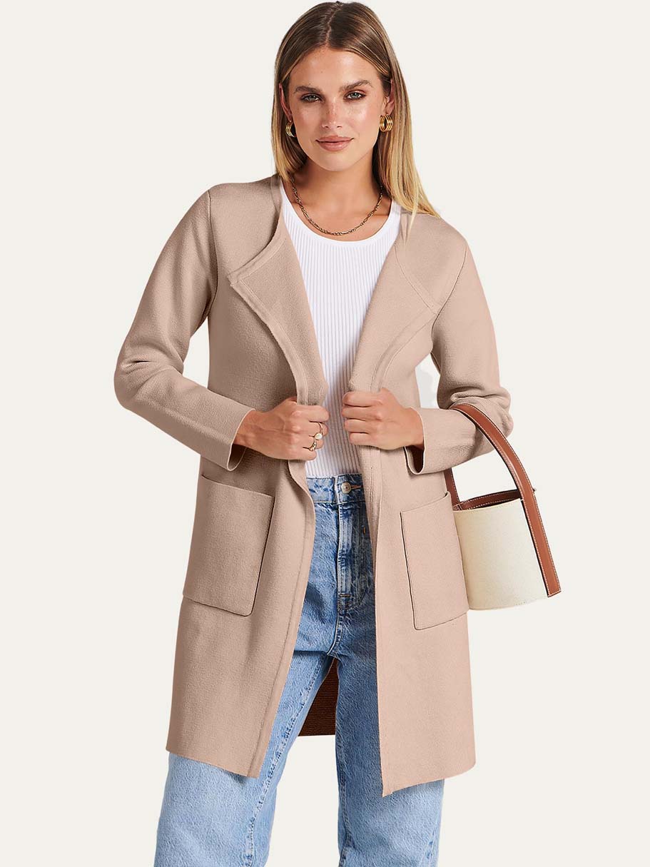 ANRABESS Womens Cardigan Sweater Open Front Knit Long Coatigan Dressy Casual Jacket Coat 2026 Fall Outfits Classy Clothes