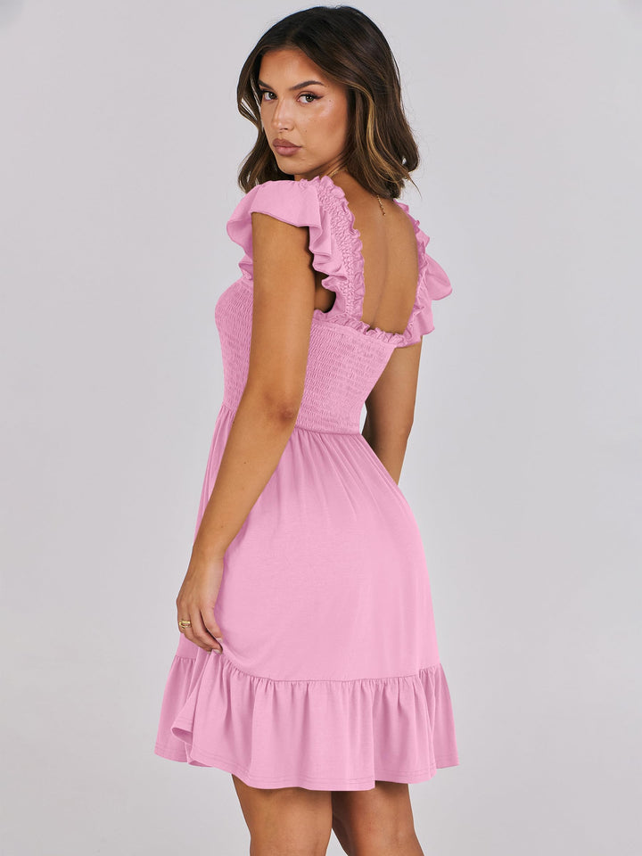 ANRABESS Boho Sleeveless Square Neck Beach Dress