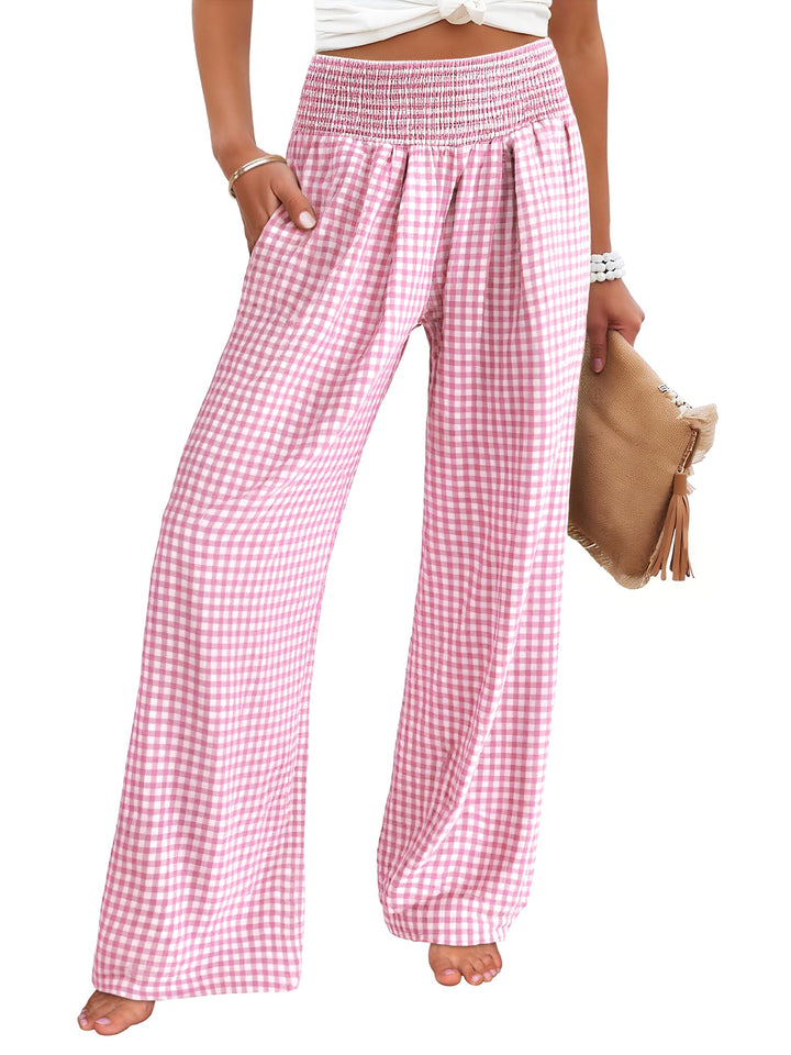 ANRABESS High Waisted Gingham Lounge Pajama Pants
