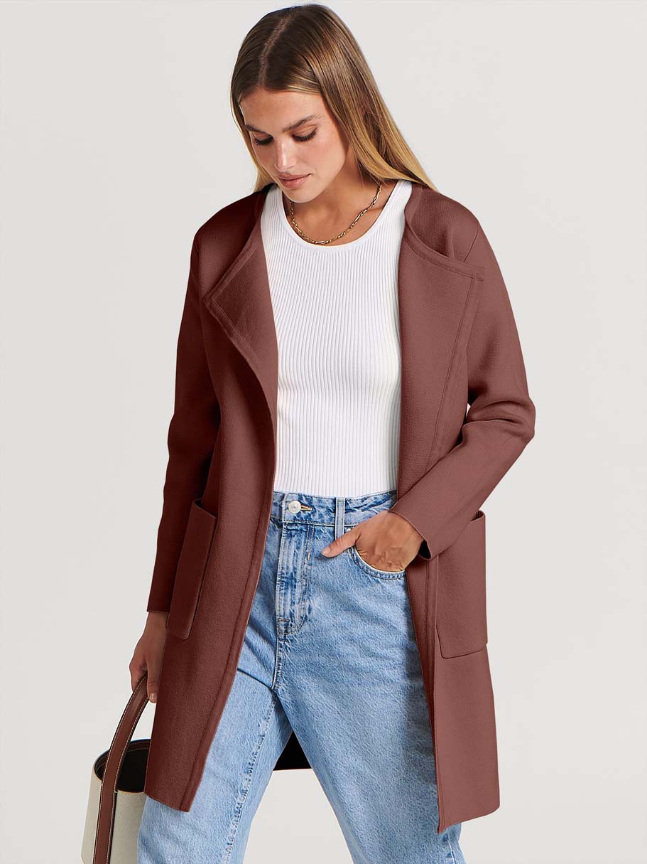 ANRABESS Womens Cardigan Sweater Open Front Knit Long Coatigan Dressy Casual Jacket Coat 2026 Fall Outfits Classy Clothes