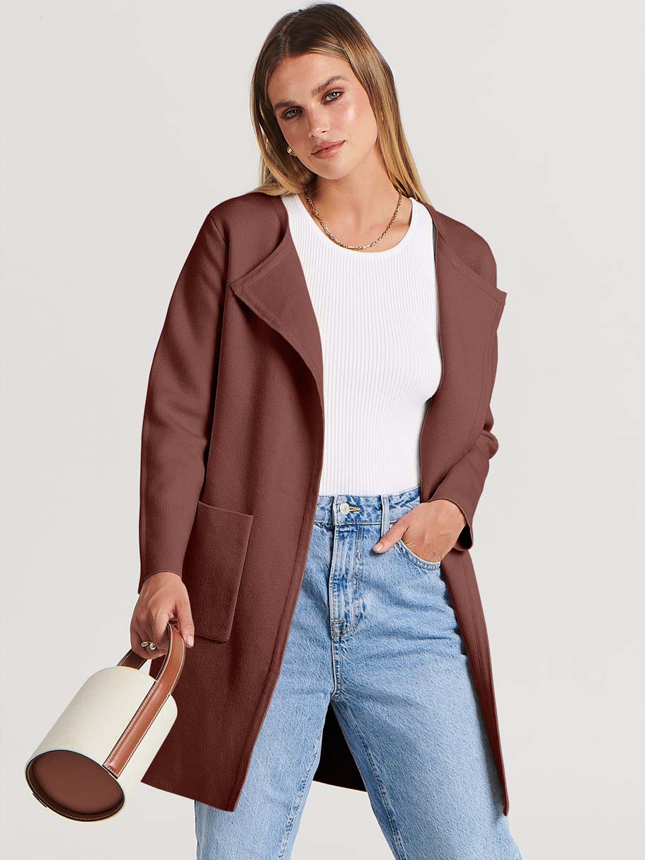 ANRABESS Womens Cardigan Sweater Open Front Knit Long Coatigan Dressy Casual Jacket Coat 2026 Fall Outfits Classy Clothes
