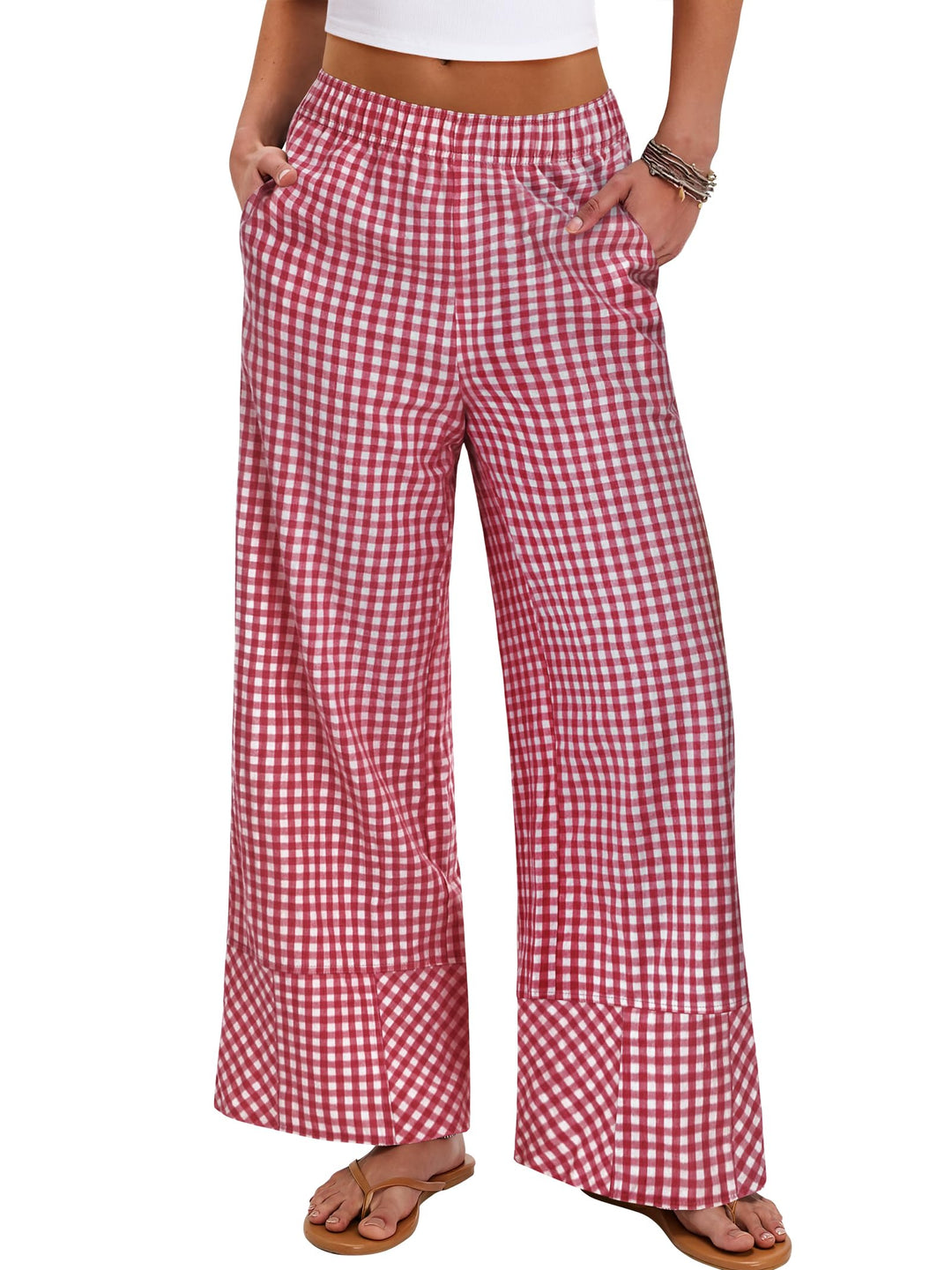 ANRABESS Plaid Boxer Pajama Pants for Casual Lounge